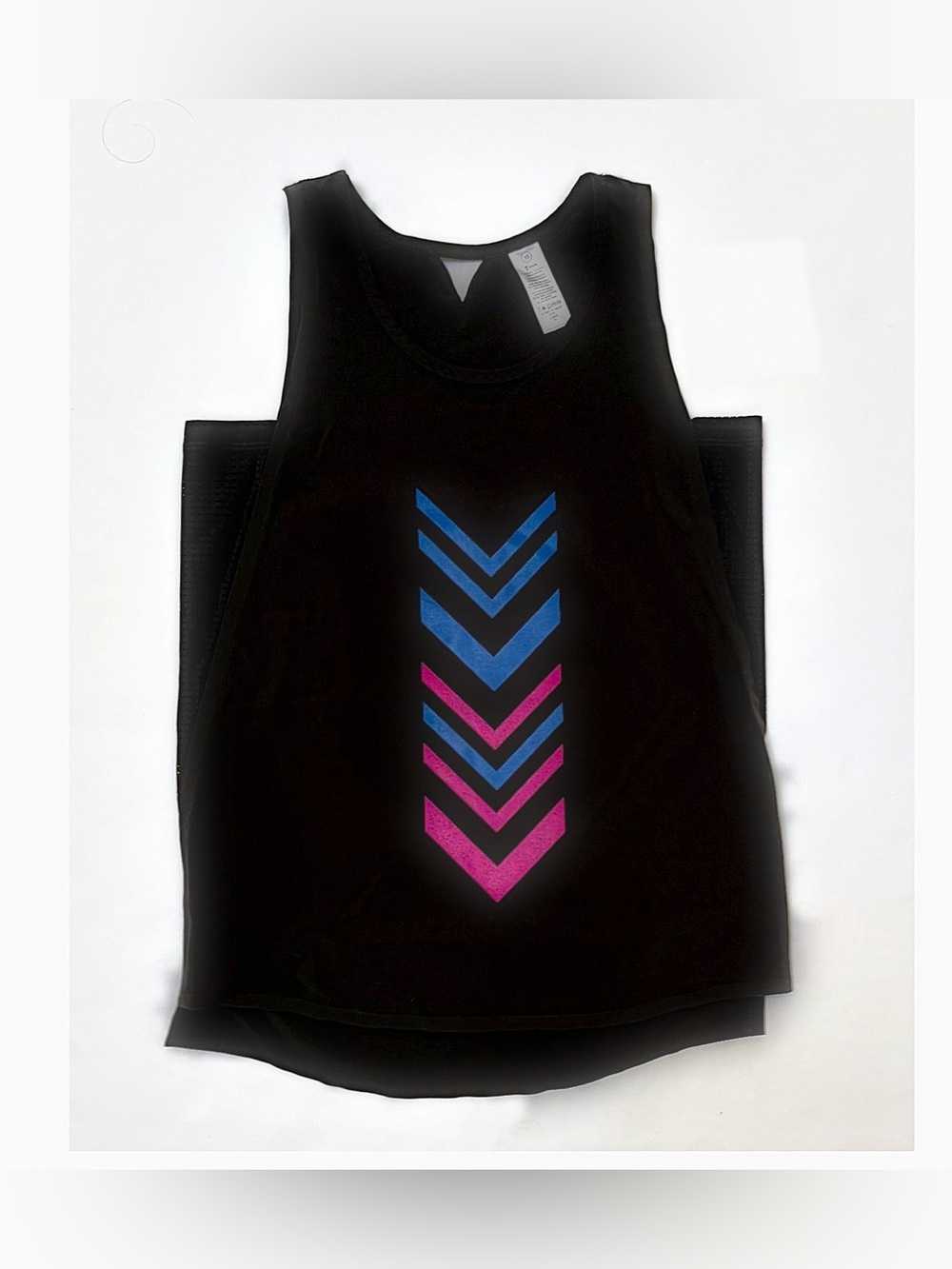 Ivivva by Lululemon Gurls Black Tank top Blue/Pink Chevron Design | Size: 10